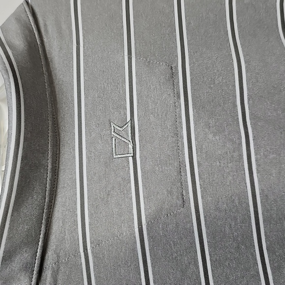 NWT Cutter & Buck Big Mens DryTec Polo 3xl Gray/white Striped - Picture 4 of 8